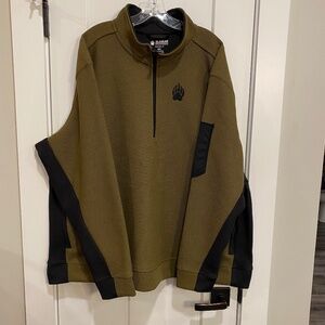 Duluth Men's Alaskan Hardgear Graveltec Standard Fit Fleece 1/4 Zip Brown NEW